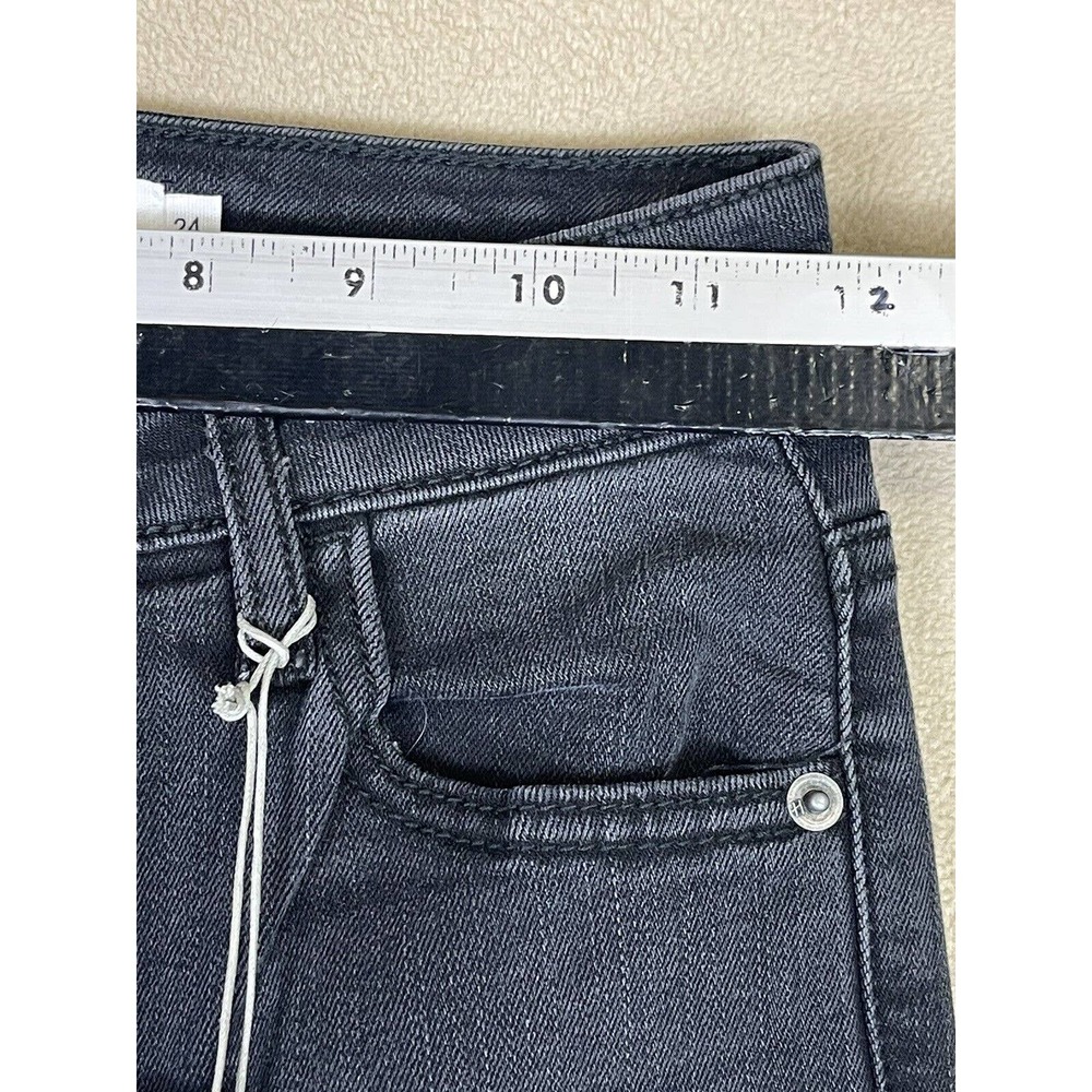 Hidden Happi Crop Flare Jeans Womens 24 Black Button Fly Pockets NWT - Picture 4 of 14